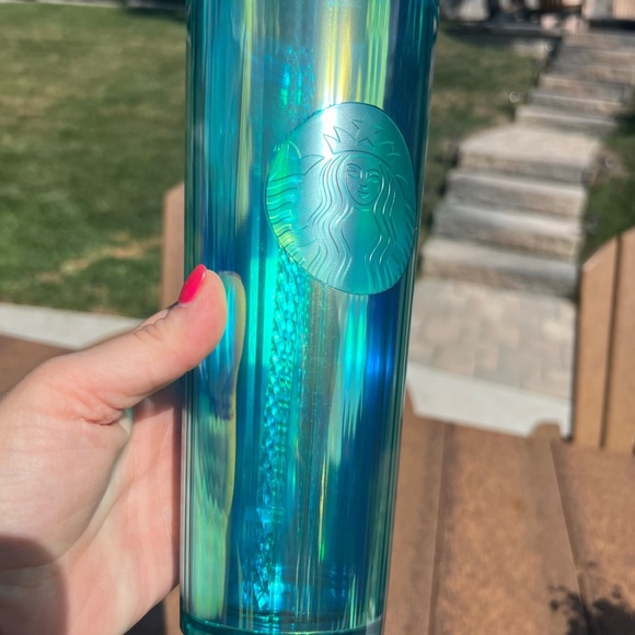 STARBUCKS KALEIDOSCOPE BLUE cold cup! Rare design! 24oz NWT SOLD OUT! - Picture 6 of 8